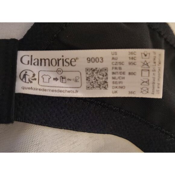 Glamorise WonderWire Minimizer Bra Size 36C Black Full Coverage Lingerie Black - Picture 3 of 7